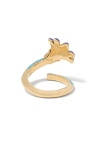 Psychedeliah Vine Statement Ring, 18k Yellow Gold & Diamonds, Turquoise, Lapis Lazuli
