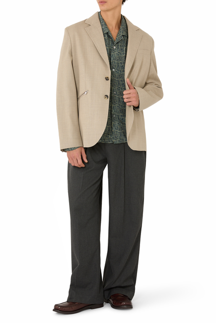Monogram Button-Up Shirt