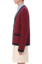 Wool Cardigan with Toute La V Pattern