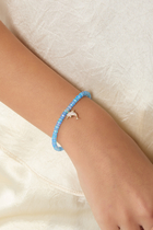 Dolphin Charm Beaded Bracelet, 14k Yellow Gold & Diamonds, Ethiopian Opal