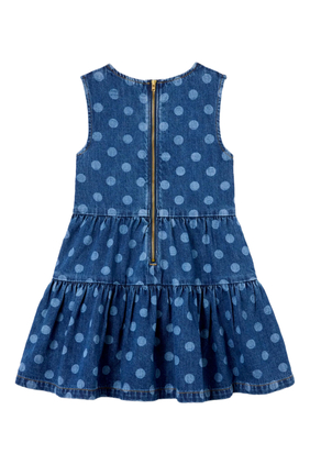 Kids Polka Dot Denim Dress