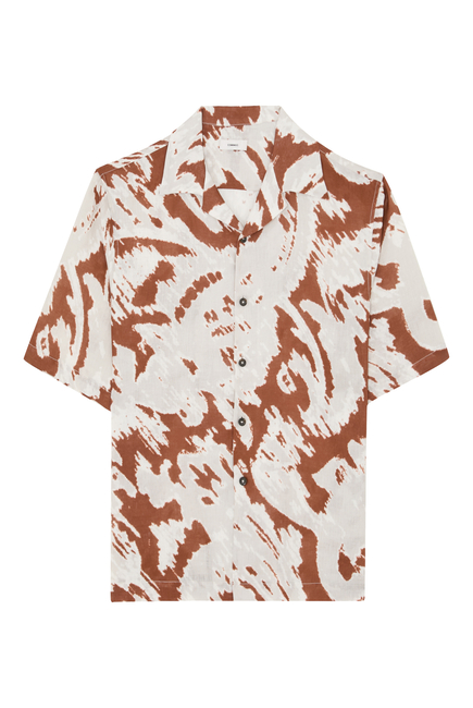 Paisley Linen Camp Collar Shirt