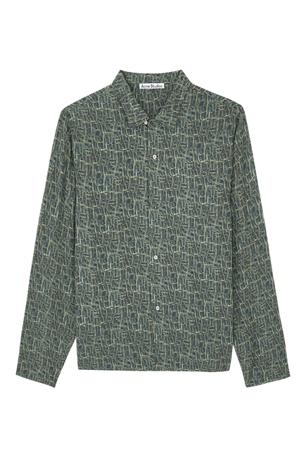 Monogram Button-Up Shirt