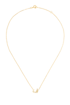 Oula XS Letter Faa Necklace, 18K Yellow Gold &  Baguette Diamonds