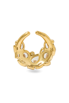 Round Ear Cuff, Gold-Plated Stainless Steel & Crystals