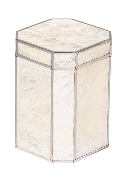 Crackled Mop Shell Box with Cover