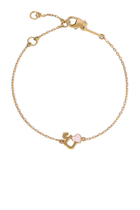 Kids Tiny Bling Heart Letter Ein Bracelet, 18k Yellow Gold & Enamel