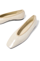 Minimalist Croco-Embossed Ballerinas