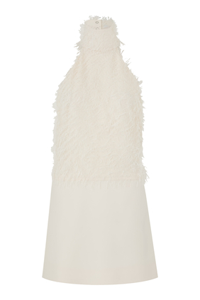 High-Neck Feather Dress