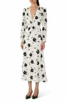 Jewel Buttons Polka Dot Dress