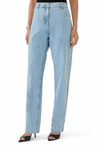 Straight-Leg Denim Pants