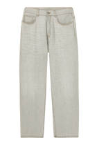 Curved Logo Loose Denim Pants