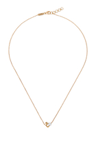 Kids Tiny Bling Heart Letter 'Ein' Necklace, 18K Yellow Gold & Enamel
