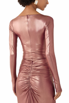 Coated Jersey Boatneck Bodysuit