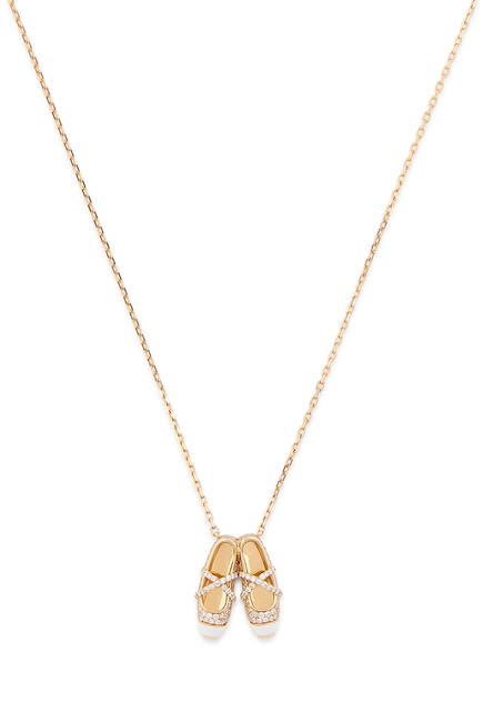 Pilates and Princess Necklace, 18k Yellow Gold & Enamel, Diamonds