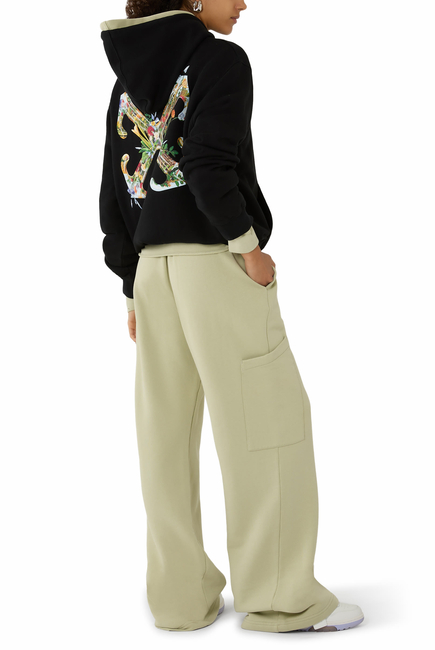 Arrow Glass Flower Pocket Hoodie 