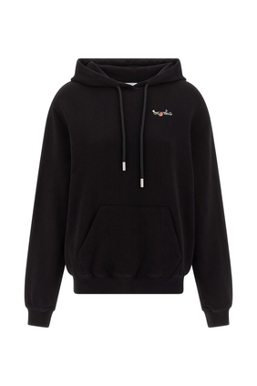 Arrow Glass Flower Pocket Hoodie 