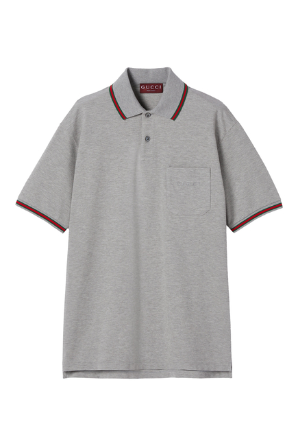Cotton Piqué Polo Shirt with Embroidery 