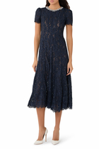 Lace Embellished Midi Dress 