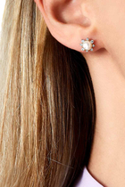 Trend Star Stud Earrings,  18K Yellow Gold with Freshwater Pearls & Diamonds