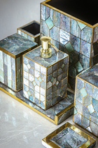 Crackled Abalone Shell Waste Bin
