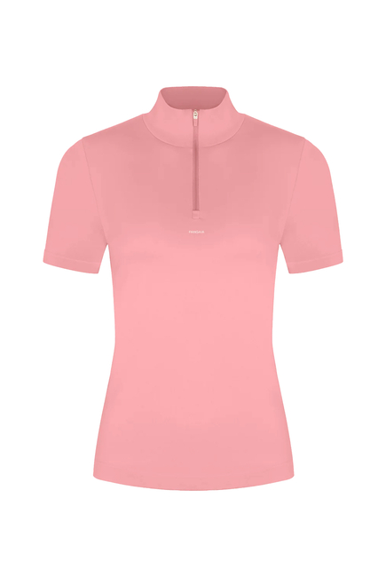  Plant-Stretch Zip Short Sleeve Top
