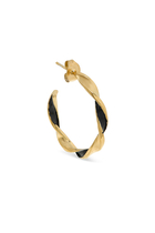 Two-Tone Thick Hoop Earrings