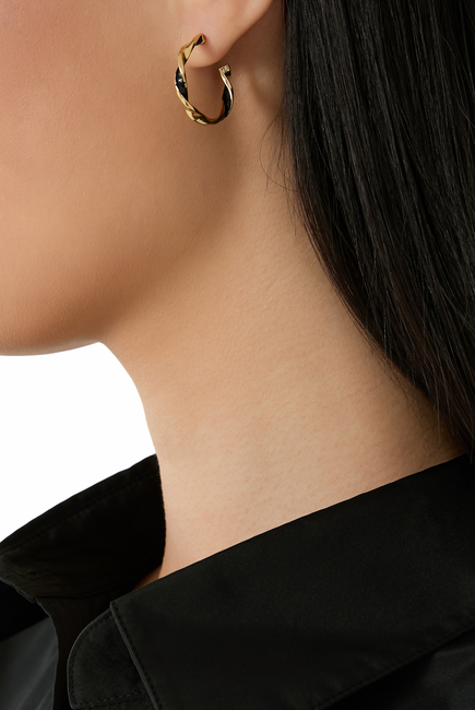 Two-Tone Thick Hoop Earrings
