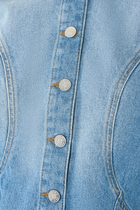 Cinched Button-Fastening Denim Jacket