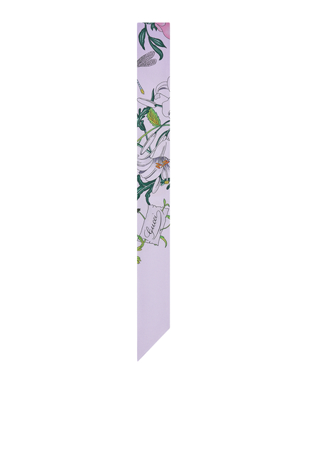  Printed Silk Twill Neck Bow