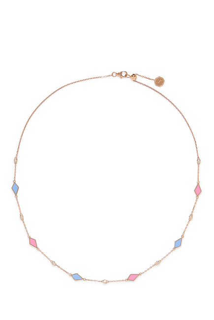Mosaic Rose Gold Choker, 18K Rose Gold, Enamel & Diamonds