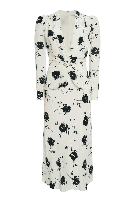 Jewel Buttons Polka Dot Dress
