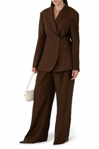  Dual Tone Piqué Overlap Suit Jacket