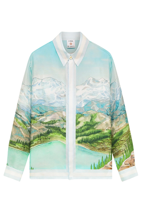 Dalmatian À La Montagne Long Sleeve Silk Shirt
