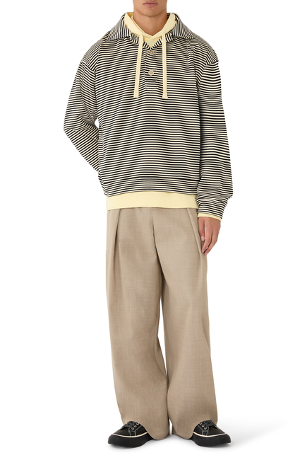 Sailor Stripe Cotton Polo Sweatshirt