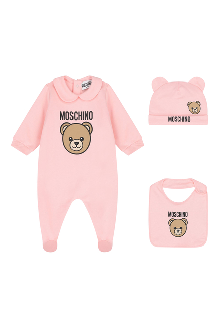 Kids BG Teddy Patch Bib + Hat Set