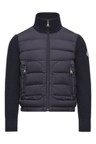 Kids Padded Wool Blend Zip-Up Cardigan