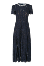 Lace Embellished Midi Dress 