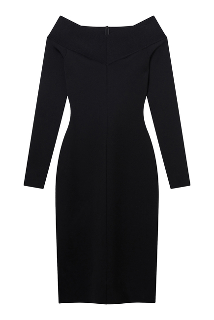 Sheer Long Sleeve Mesh Midi Dress