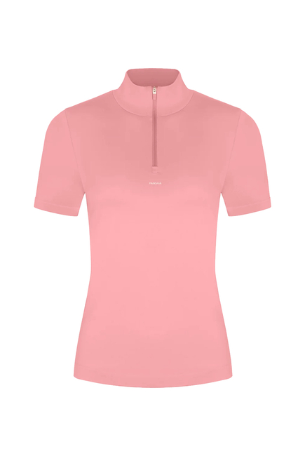  Plant-Stretch Zip Short Sleeve Top