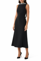 Crystal Rhinestone Embellished Midi Dress 