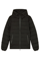 Hooded Quilted Nylon Down Jacket