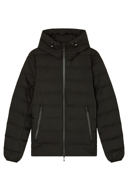 Hooded Quilted Nylon Down Jacket