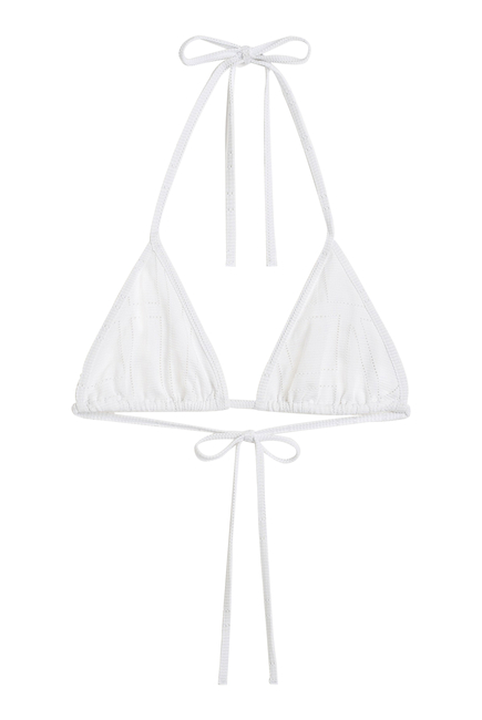 Monogram Pointelle Bikini Top