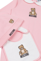 Kids Teddy Bear Cotton Romper, Hat and Bib Set