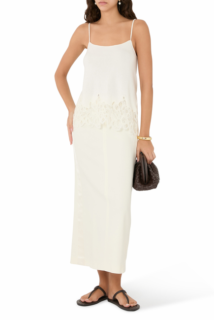 Maxi Pencil Skirt:White :38