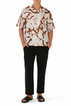 Paisley Linen Camp Collar Shirt