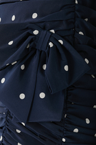 Polka Dot Draped Mini Dress