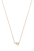 Kids Tiny Bling Butterfly Letter 'Noon' Necklace, 18K Yellow Gold & Enamel