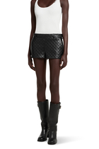  Embossed GG Leather Shorts